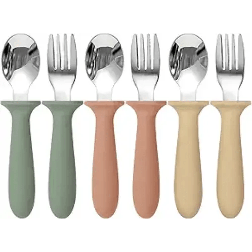 6 Pack Toddler Utensils, Children Safe Spoons and Forks Set