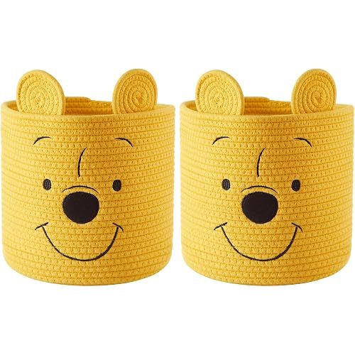 Idea Nuova Disney Winnie the Pooh Figural Rope Storage Organizer Basket, 10" H x 10" W (Pack of 2)