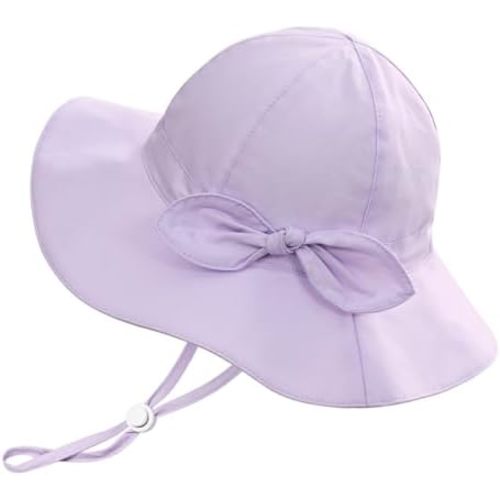 Baby Girl Sun Hat Summer Foldable Beach Hats with UPF50+ Sun Protection Wide Brim Toddler Bucket Hat Cap