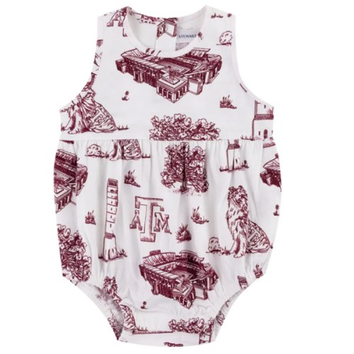 Texas A&M Stewart Simmons Infant Toile Bodysuit - Maroon