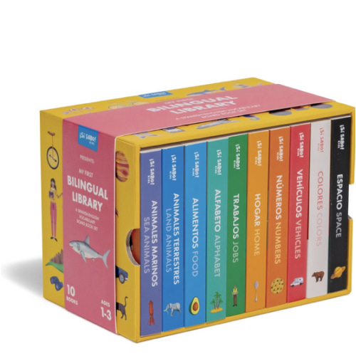My First Bilingual Library: A Spanish-English Vocabulary Board Book Set of Colors, Numbers, Animals, ABCs, and More (Si Sabo Kids)