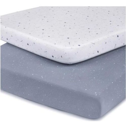 Ely's & Co. Baby Fitted Pack n Play - Mini Crib Sheet 100% Combed Jersey Cotton Blue for Baby Boy 2 Pack