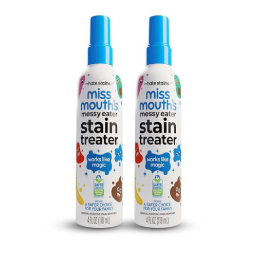 Miss Mouth's Messy Eater Stain Treater Spray - 4oz 2 Pack Stain Remover - Newborn & Baby Essentials - No Dry Cleaning Food, Grease, Coffee Off Laundry, Underwear, Fabric