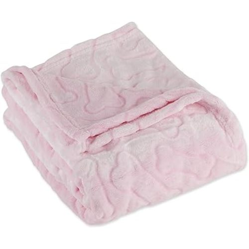 Bone Dry Embossed Bone Print Pet Blanket, Pink, 36x48"