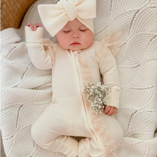 Baby Jumpsuit - You Are Mine Zip One Piece - Vanilla White – Before & Ever