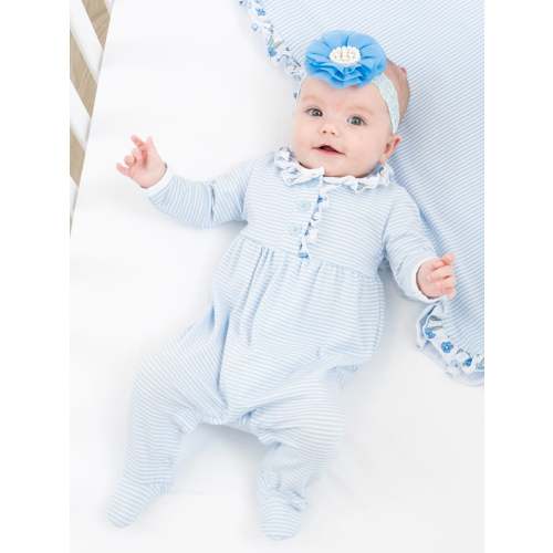 Cornflower Cottage Ruffle Footed Sleeper Pajamas