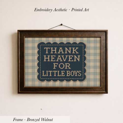 Thank Heaven For Little Boys Print ∙ Vintage Nursery Wall Art ∙ 1638