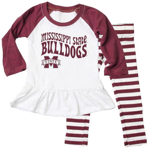 Wes and Willy NCAA Infant Girls Ruffle Raglan Set,