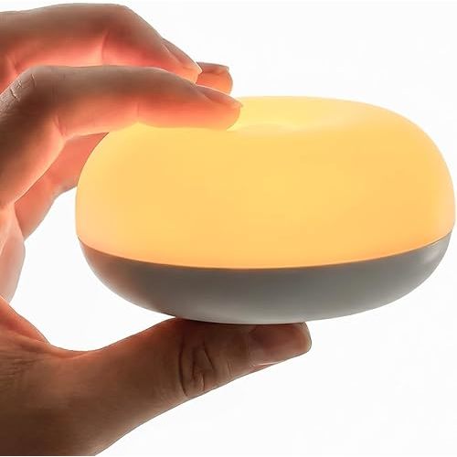 Geecent Baby Night Light, 0 Blue-Light Nursery Egg Light for Breastfeeding, Flip Design, Soft BPA Free, 3 Colors & Dimming, Rechargeable Portable Touch Nightlight for Kids Toddler