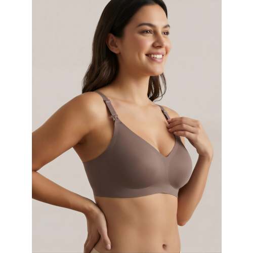 MiniMama Seamless Lift Nursing Bra - M (Color: Light Brown)