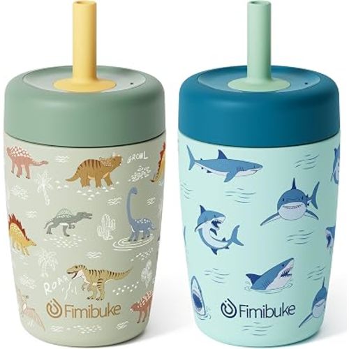 Fimibuke Toddler Cups Spill Proof, 12 OZ Sippy Cup for Toddler Water Bottle