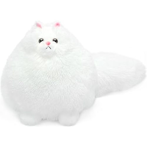 Winsterch Stuffed Animal Plushie Cat Stuffed Animal,Cute Soft Plush Cat Animals,White Stuffed Cat, Birthday for Kids,Boys,Girls,Fat Cat Stuffed Toy (White, 10 Inches)