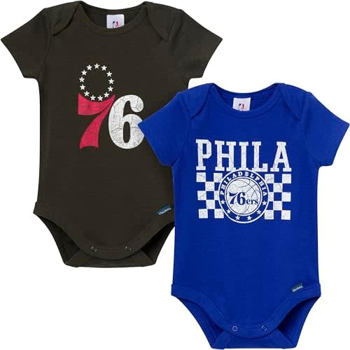 Gerber unisex-baby NBA Team 2 Pack Short Sleeve Onesie Bodysuits