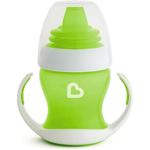 Munchkin Gentle Transition Baby Sippy Cup, Baby's First Sippy - Helps Babies & Toddlers Transitioning from Bottles to Cups, Spill Proof, 4 Months & Up, 4 Ounce, Green