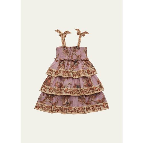 Girl's Aster Tiered Cotton-Blend Dress, Size 1-12