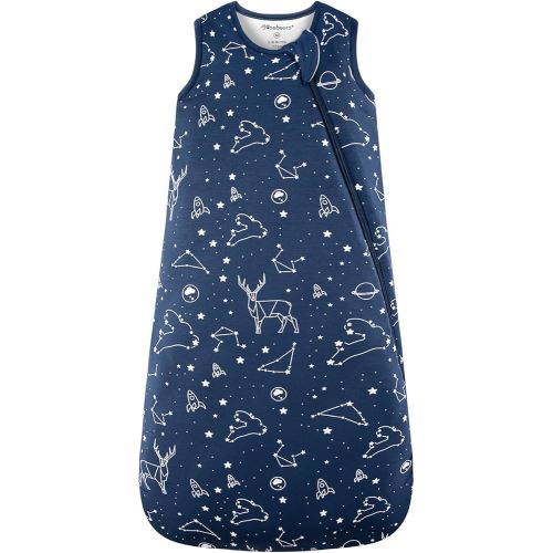 Mosebears Unisex Rayon Made from Bamboo Sleep Sack with 2-Way Zipper,2.5 Tog Baby Winter Sleep Sack(Navy Blue,6-18 Months)