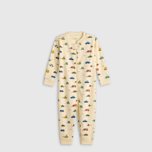 100% Organic Cotton One Piece Pajama - Baby in Cars
