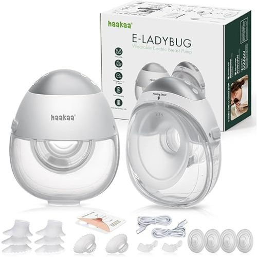 haakaa E-Ladybug Wearable Electric Breast Pump Ultra-Slim 6oz 2-Pack