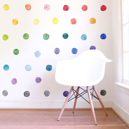 Mej Mej Color Story Rainbow Watercolor Dots Peel & Stick Wall Decals