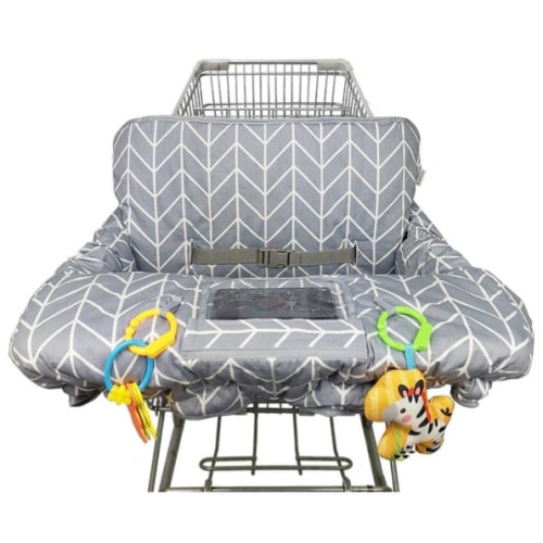Shopping Cart Cover for Baby ICOPUCA Cotton High Chair Cover, Reversible, Machine Washable for Infant, Toddler, Boy or Girl (Grey Arrow Print)