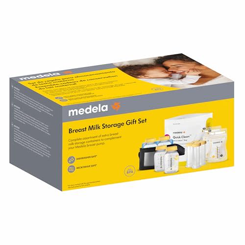 Medela Breast Milk Storage & Cooler Gift Set Made Without BPA, with Bottles, Storage Bags, Microwave Sterilizer Bags, and Cooler Bag with Ice Pack
