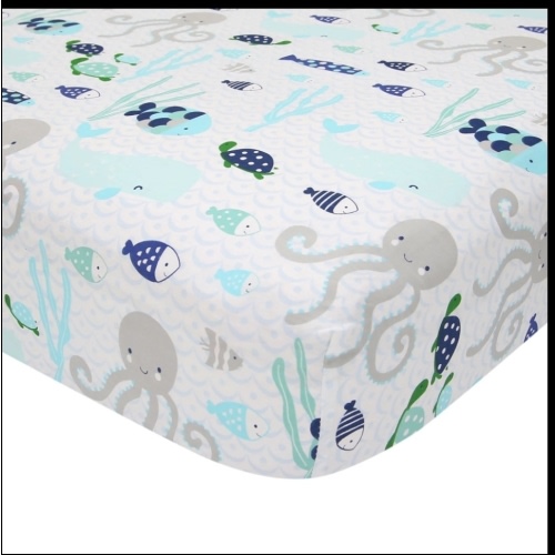 Oceania Cotton Fitted Crib Sheet