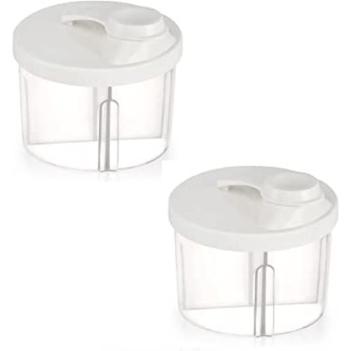 Accmor Baby Formula Dispenser On The Go, Non-Spill Rotating Four-Compartment Formula Container to Go, Milk Powder Kids Snack Container for Infant Toddler Travel Outdoor, White, 2 Pack