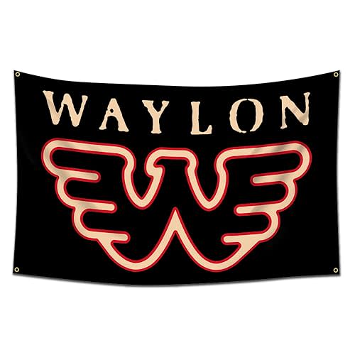 ENMOON Country Musicians Flag Waylons Flag banner 3x5 Ft College Dorm Party Wall Flag Banner Tapestry
