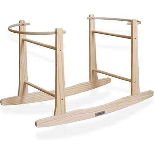 Clair de Lune Wooden Standard Rocking Moses Basket Stand Natural