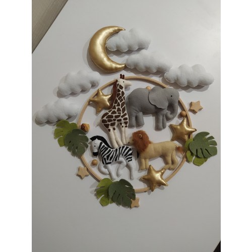 Baby crib mobile africa animals,baby mobile safari felt, nursery mobile safari, gender neutral baby mobile, baby shower gift