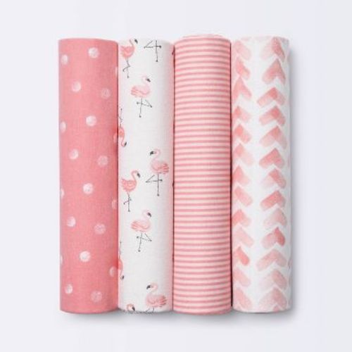 Flannel Baby Blankets Flamingos - Cloud Island™ Pink 4pk