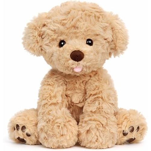 Hopearl Adorable Puppy Plush Toy Floppy Ultra Soft Dog Cute Stuffed Animal Golden Retriever Holiday Birthday Gift for for Boys Girls Kids Toddlers, Brown, 9''