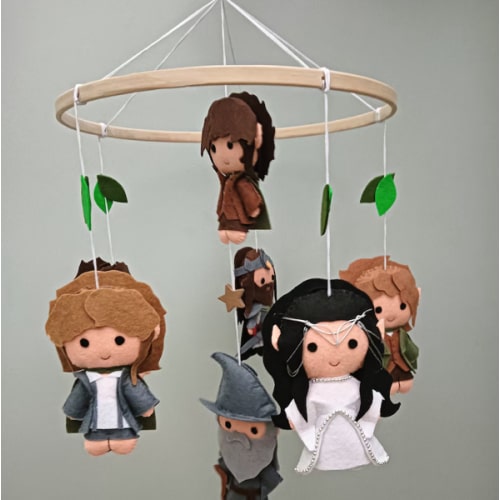 Lord of the Rings baby mobile, baby shower, felt baby mobile gift for a boy, crib mobile, Lord of the Rings baby mobile