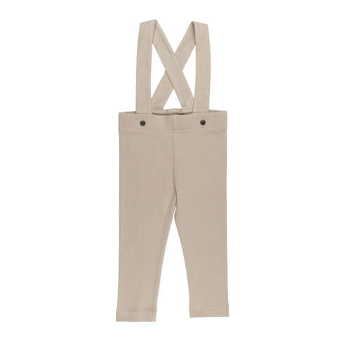 Oatmeal | Organic Suspender Pant 6-9m