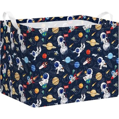 decalsweet Rectangular Storage Basket Collapsible Organizer Bin with Handles Waterproof Toy Box Book Organizer Perfect for Organizing Home/Dorm/Office/Gift Baskets