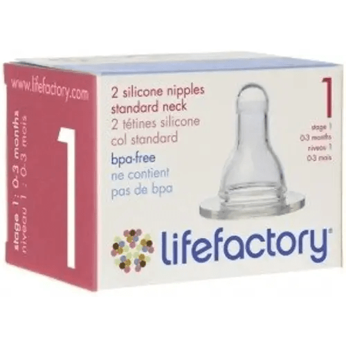 Silicone Nipples-Stage 1 (0-3 Months) Lifefactory 2 Pack