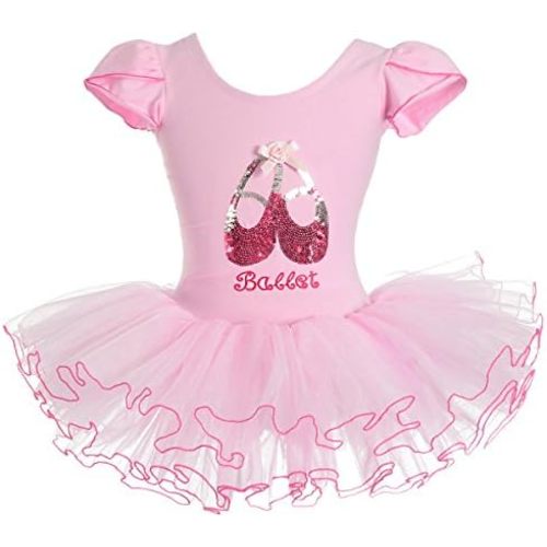 Dressy Daisy Toddler Little Girls Sequined Ballerina Shoe Pink Ballet Tutu Dress Fancy Dance Wear Outfit Costume