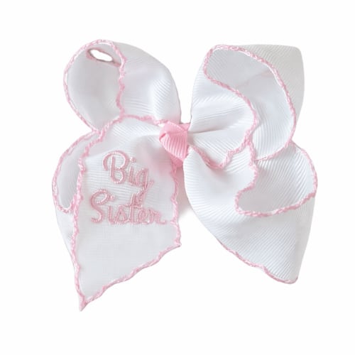 Big Sister Embroidered Moonstitch Hair Bow