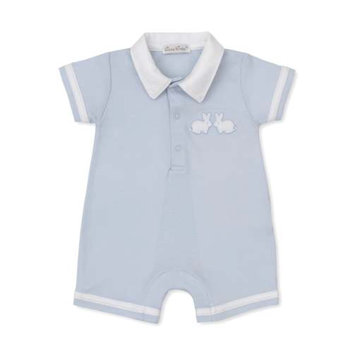 Pique Twin Bunnies Blue Short Playsuit