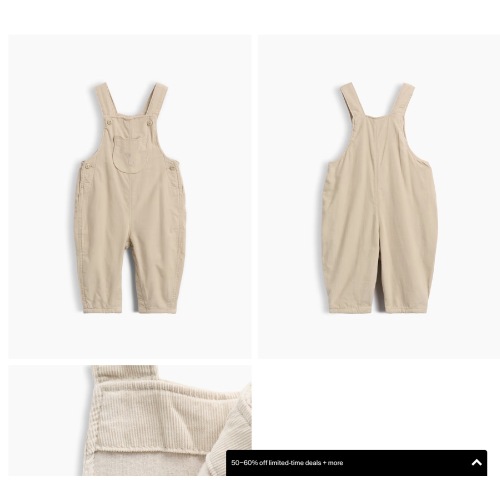 Baby Corduroy Bear Pocket Overalls
