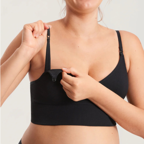 Ribbed V Neck Nursing Bralette (small)