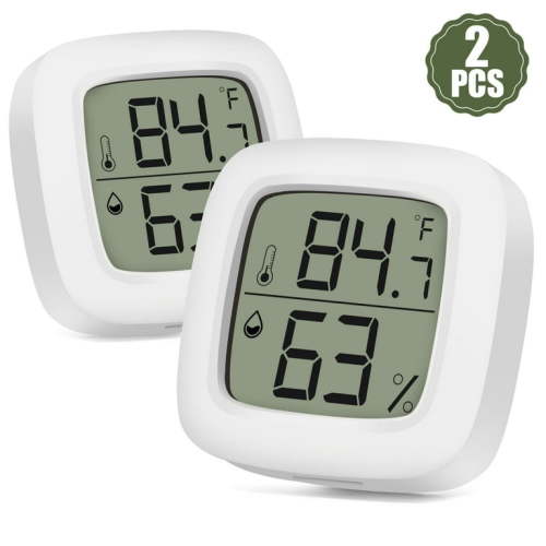 2pcs TSV Indoor Hygrometer Thermometer, Portable, Small, Inside Reader, Humidity Gauge, LCD Display F° or C°