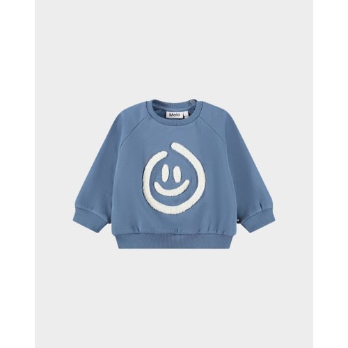 Boy's Disc Embroidered Organic Cotton Sweatshirt, Size 3M-4