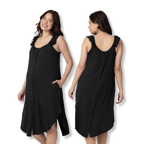 Kindred Bravely Ruffle Strap Labor and Delivery Gown | 3 In 1 Labor, Delivery, Nursing Gown for Hospital