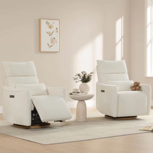 Janice Power Swivel Nursery Glider Recliner with Power Headrest