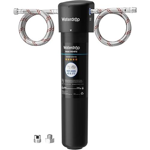 Waterdrop 15UA Under Sink Water Filter System, 2 Years, Reduces Lead, Chlorine, Bad Taste & Odor, Under Counter Water Filter Direct Connect to Kitchen Faucet, NSF/ANSI 42 Certified, USA Tech