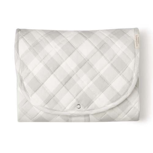 Organic Portable Changing Mat - Plaid Grey