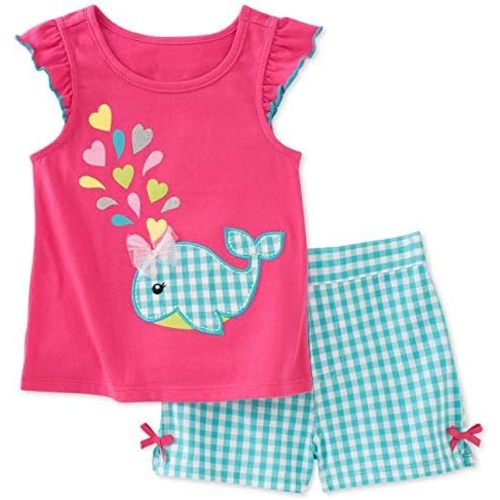 Bumeex Toddler Girls Summer Outfit Cotton Top and Shorts Clothing Set