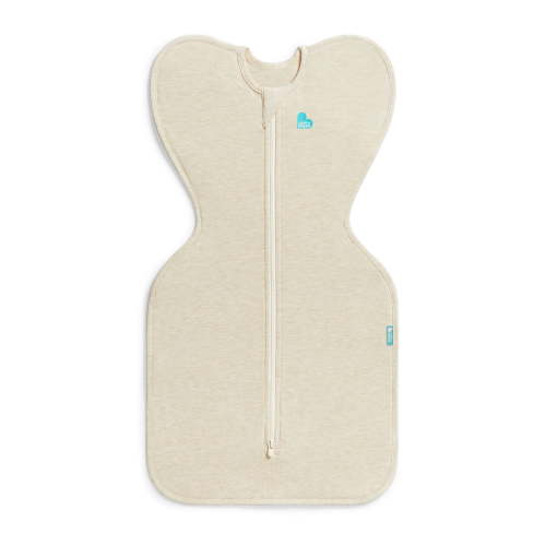 Love to Dream Swaddle Up Cotton 1.0 TOG Baby Sleep Sack, Arms Up Design, Twin Zipper, Newborn 5-8.5 lbs, Oatmeal