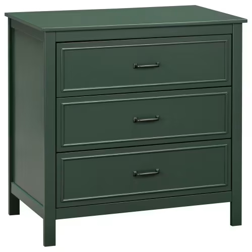 New Haus Charlie 3-Drawer Dresser in Forest Green